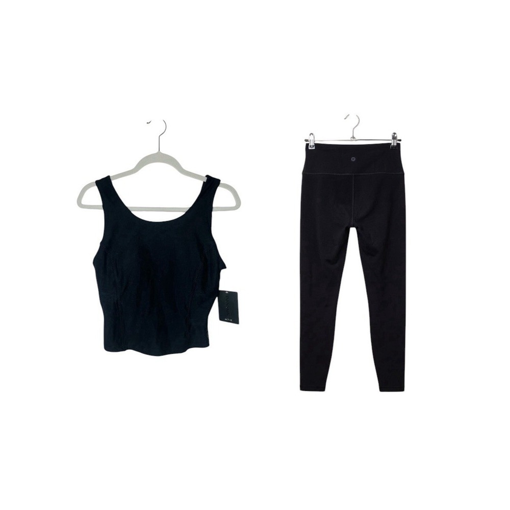 DANSKIN Women's 2-Pack Melange Bra Tank & Legging Activewear Set - Size S